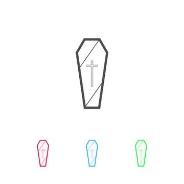 Coffin icon flat. Stock Illustration