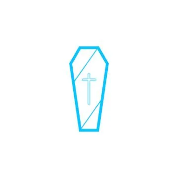 Coffin icon flat. Stock Illustration