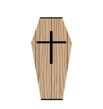 Coffin icon simple silhouette flat style vector illustration Stock Illustration