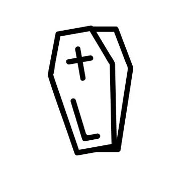 Coffin icon vector. Isolated contour symbol illustration 스톡 일러스트