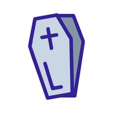 Coffin icon vector. Isolated contour symbol illustration 스톡 일러스트