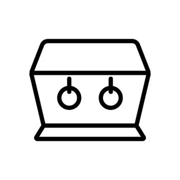 Coffin icon vector. Isolated contour symbol illustration Stock Illustration