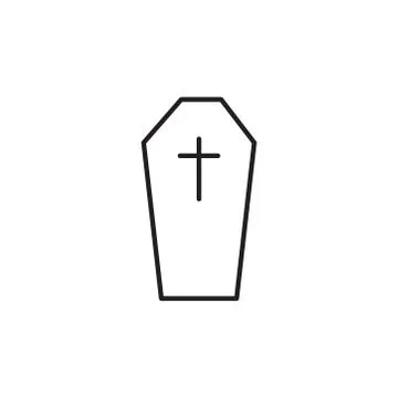 Coffin icon vector on white background Stock Illustration