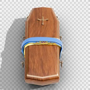 Coffin isolated on transparent background Stock Illustration