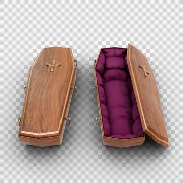Coffin isolated on transparent background Stock Illustration