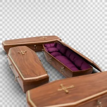 Coffin isolated on transparent background Stock Illustration