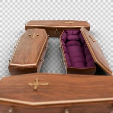 Coffin isolated on transparent background Stock Illustration
