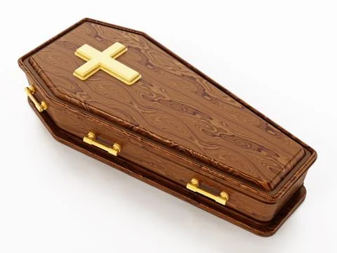 Coffin isolated on white background. 3D illustration Stock Illustration