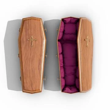 Coffin isolated on white background Stock Illustration