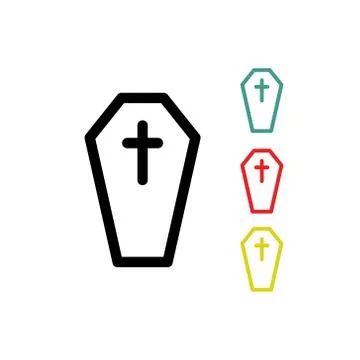 Coffin line icon, vector illustration Stock Illustration
