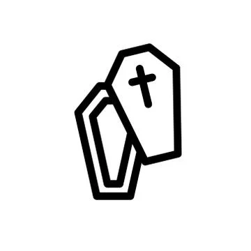 Coffin line icon, vector illustration Stock Illustration