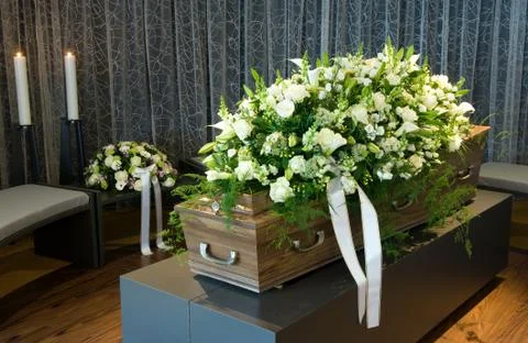 Coffin in morgue Stock Photos