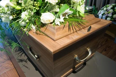 Coffin in morgue Stock Photos