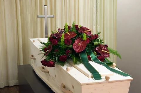 Coffin in morgue Stock Photos