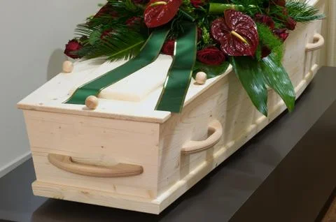 Coffin in morgue Stock Photos