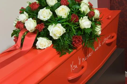 Coffin in morgue Stock Photos