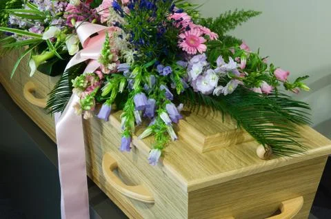 Coffin in morgue Stock Photos