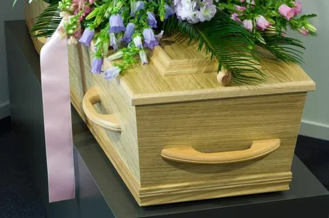 Coffin in morgue Stock Photos