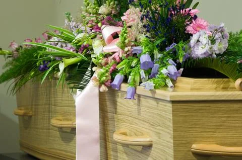 Coffin in morgue Stock Photos
