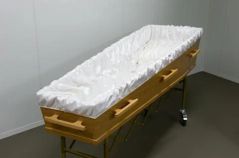 Coffin in morgue Stock Photos