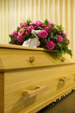 Coffin in morgue Stock Photos