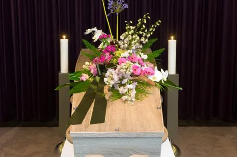 Coffin in morgue Stock Photos