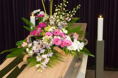 Coffin in morgue Stock Photos