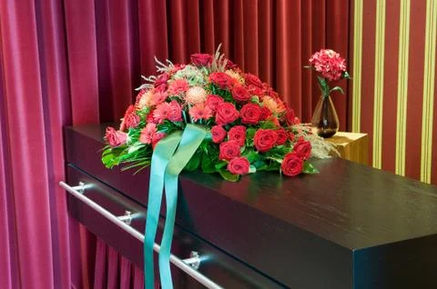 Coffin in morgue Stock Photos