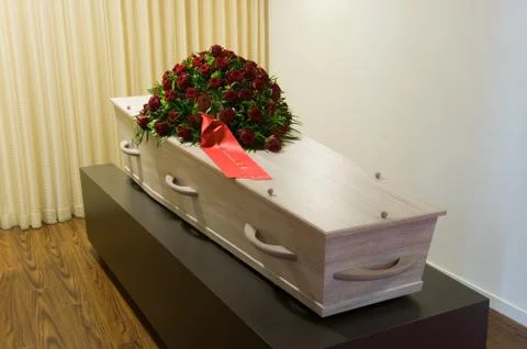 Coffin in morgue Stock Photos