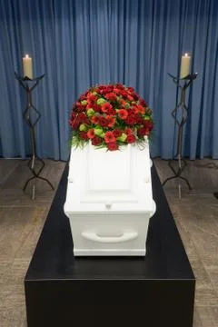 Coffin in morque Stock Photos