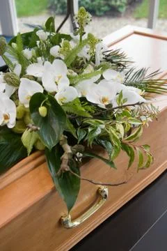 Coffin in morque Stock Photos