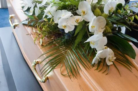 Coffin in morque Stock Photos