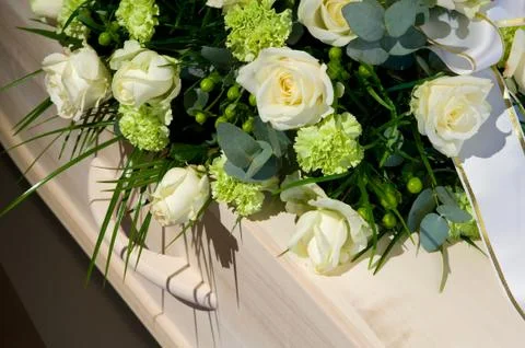Coffin in morque Stock Photos