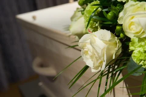 Coffin in morque Stock Photos