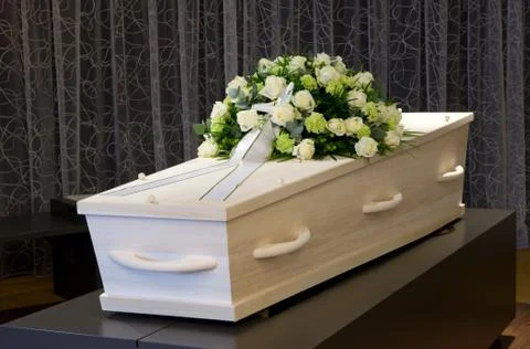 Coffin in morque Stock Photos