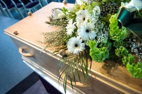 Coffin in Mortuary Stock Photos