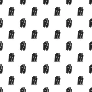 Coffin pattern seamless Illustrazione stock