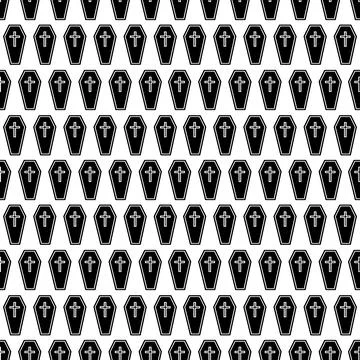 Coffin seamless pattern with christ cross 스톡 일러스트