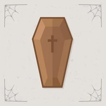 Coffin vector halloween icon Stock Illustration
