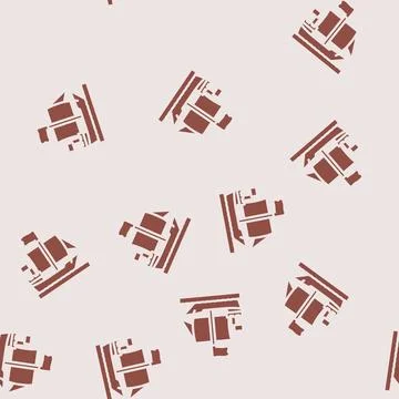Cog ancient ship glyph vector seamless pattern Stock Illustration