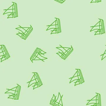 Cog ancient ship line seamless pattern Stock Illustration