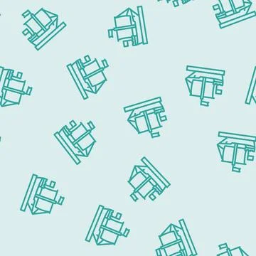 Cog ancient ship line vector seamless pattern Stockillustratie