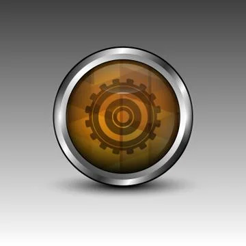 Cog circle emblem Stock Illustration