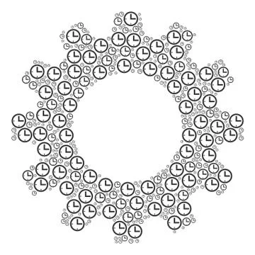 Cog Collage of Time Icons Stock-Illustration