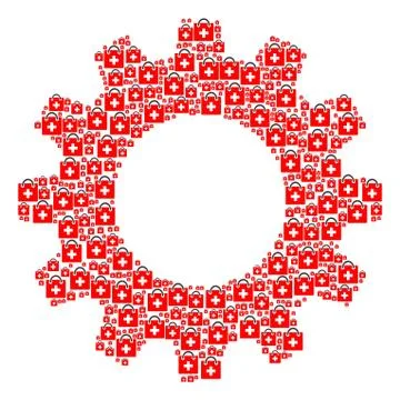 Cog Composition of First Aid Kit Icons 库存插图