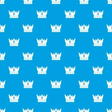 Cog crown pattern seamless blue イラスト素材