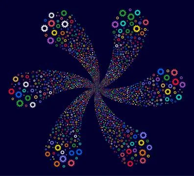 Cog Cycle Flower Cluster 스톡 일러스트