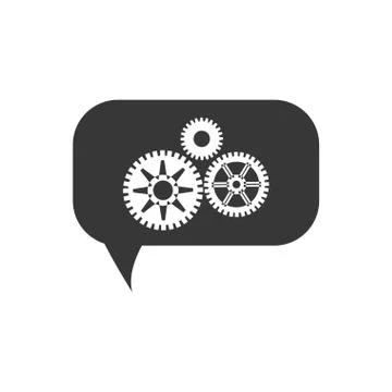 Cog gear bubble machine part icon. Vector graphic Stock Illustration