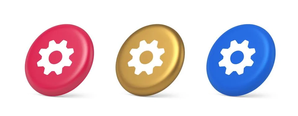 Cog gear button web technology setting repair business interface 3d realist.. Stock Illustration