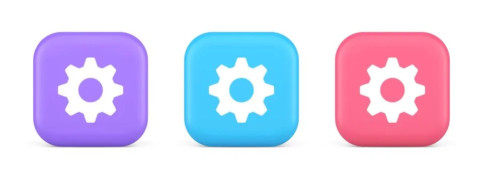 Cog gear button web technology setting repair business interface 3d realist.. 스톡 일러스트